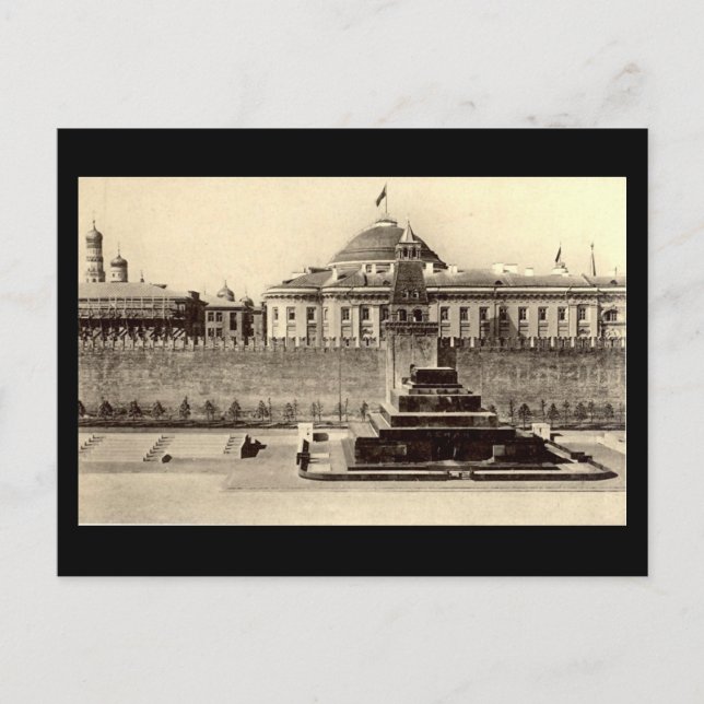 Alte Postkarte - Moskau, Roter Platz, Lenin's Grab (Vorderseite)