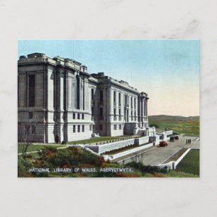 Alte Postkarte - Nationalbibliothek Wales, Aberyst