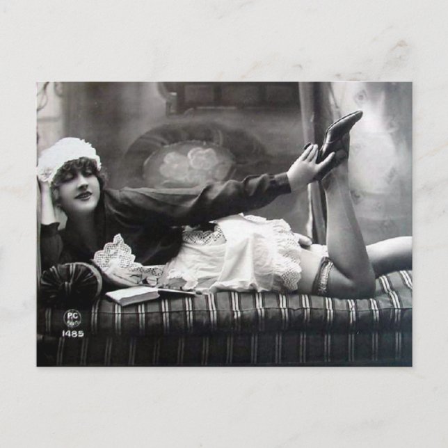 Alte Postkarte - Neuausrichtung der Haushaltshilfe (Vorderseite)