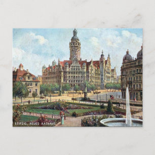 Alte Postkarte - Neues Rathaus, Leipzig