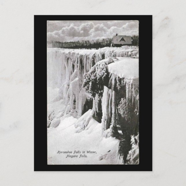 Alte Postkarte - Niagarafälle im Winter (Vorderseite)