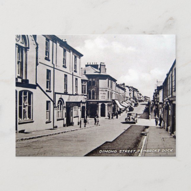 Alte Postkarte - Pembroke Dock, Wales (Vorderseite)