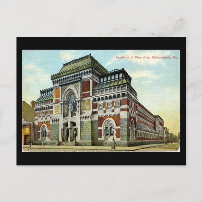 Alte Postkarte - Philadelphia, Akademie der Bilden (Vorderseite)