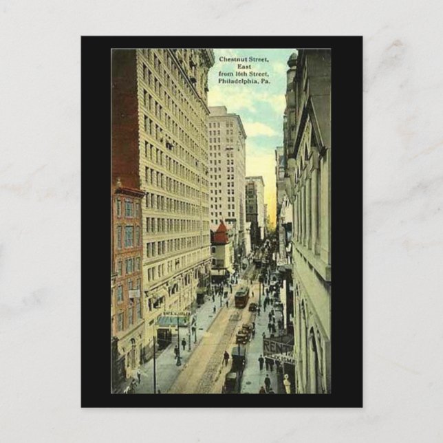 Alte Postkarte - Philadelphia, Kastanienstraße (Vorderseite)