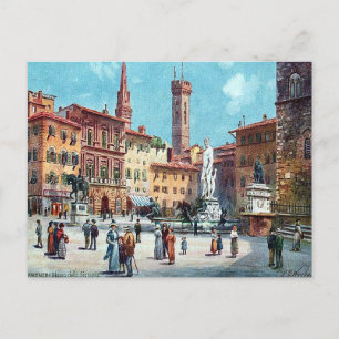 Alte Postkarte - Piazza della Signoria, Florenz