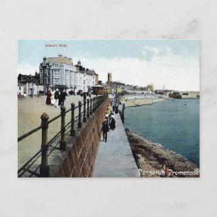 Alte Postkarte - Promenade, Penzance, Cornwall