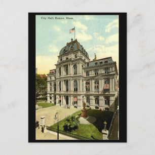 Alte Postkarte - Rathaus, Boston, Messe