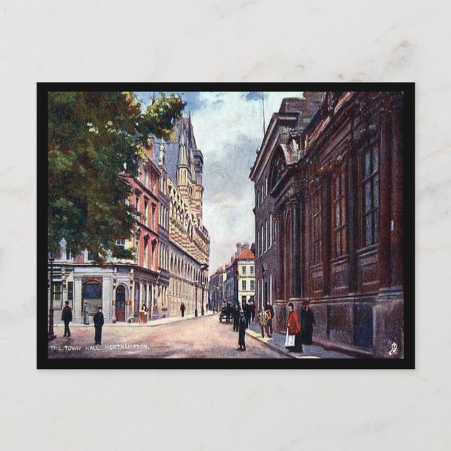 Alte Postkarte - Rathaus, Northampton (Vorderseite)