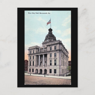 Alte Postkarte, Rathaus, Savannah, Georgien Postkarte