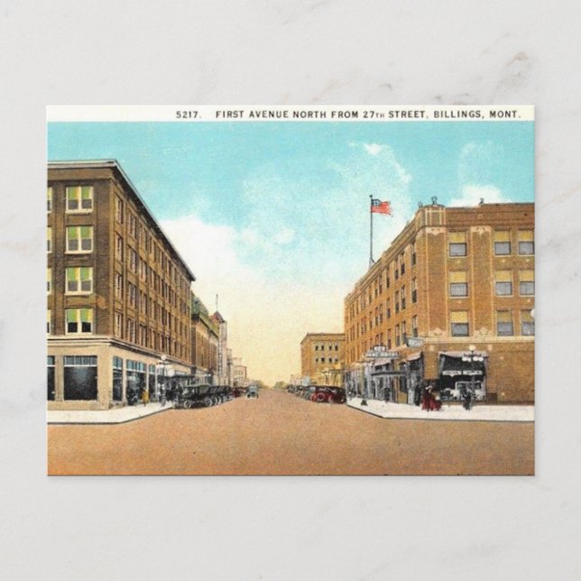 Alte Postkarte - Rechnungen, Montana (Vorderseite)