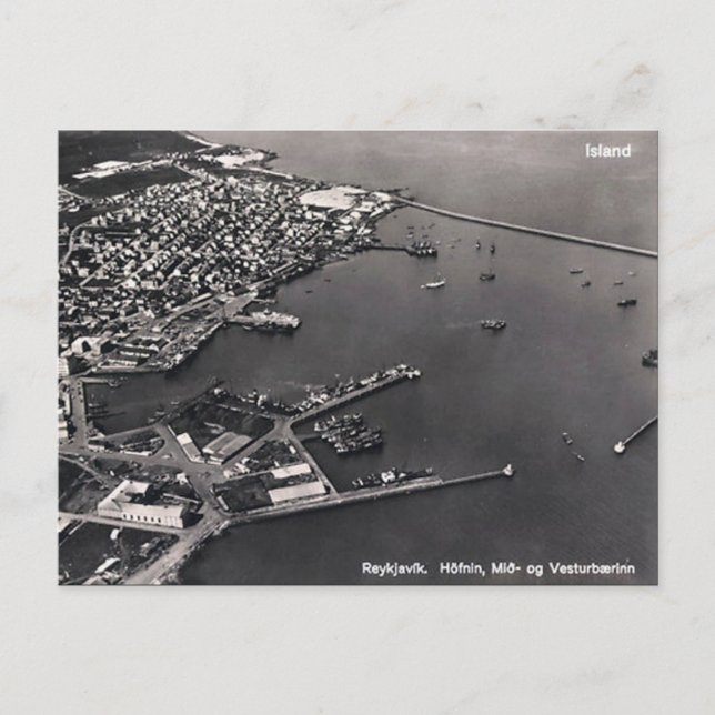 Alte Postkarte - Reykjavik, Island (Vorderseite)