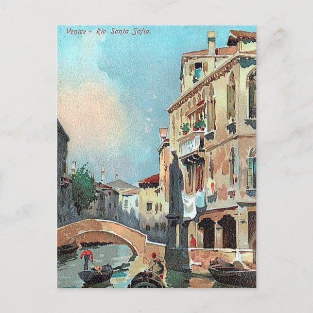 Alte Postkarte - Rio Santa Sofia, Venedig (Vorderseite)