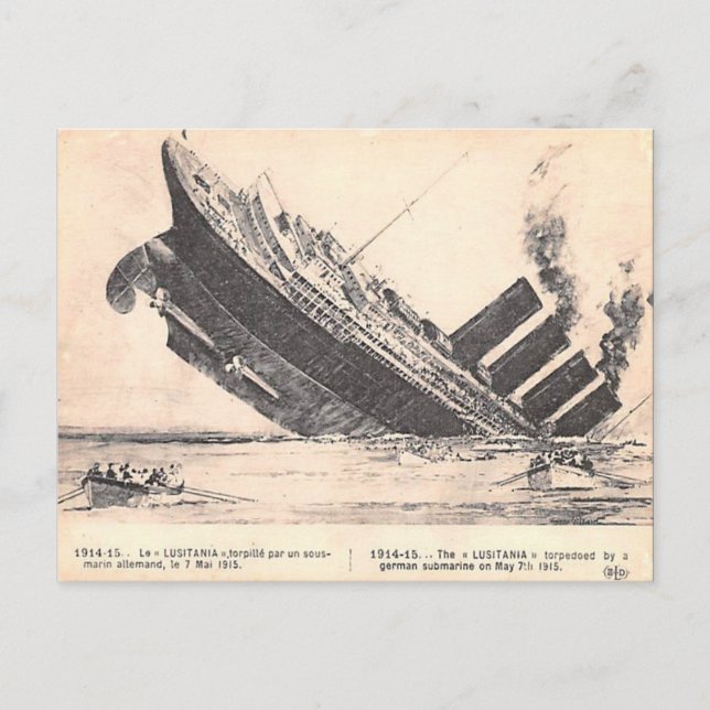 Alte Postkarte - RMS Lusitania (Vorderseite)
