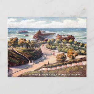 Alte Postkarte - Rocher de la Vierge, Biarritz