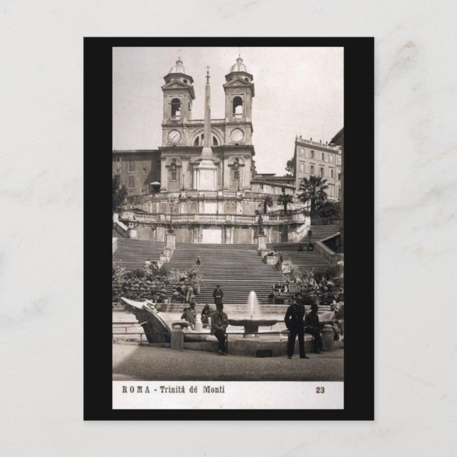 Alte Postkarte - Rom, Spanische Schritte (Vorderseite)