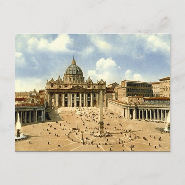 Alte Postkarte, Rom, St. Peter und der Vatikan Postkarte (Vorderseite)