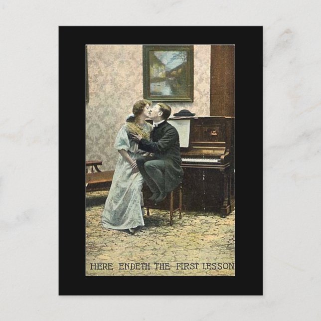 Alte Postkarte, schamloser Vicar Postkarte (Vorderseite)