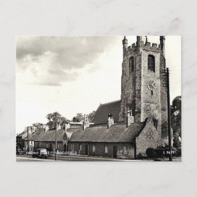 Alte Postkarte - Sedgefield, Grafschaft Durham (Vorderseite)