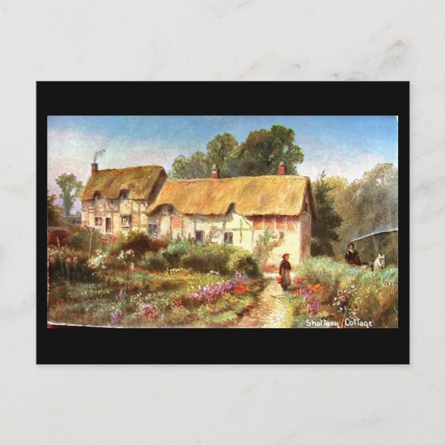 Alte Postkarte, Shotterie, Anne Hathaway-Hütte Postkarte (Vorderseite)