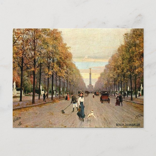 Alte Postkarte - Siegesallee, Berlin (Vorderseite)