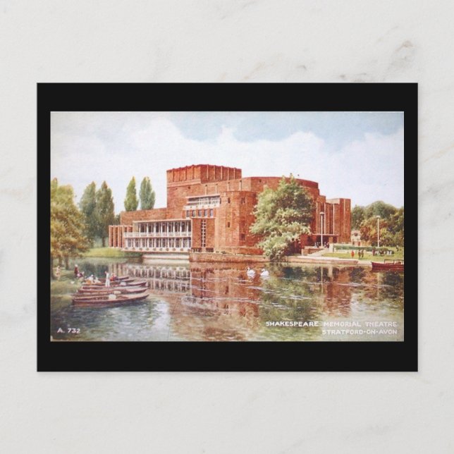 Alte Postkarte, Stratford-upon-Avon, Theater Postkarte (Vorderseite)