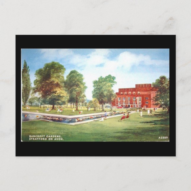 Alte Postkarte, Stratford-upon-Avon, Theater Postkarte (Vorderseite)