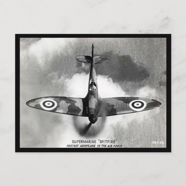 Alte Postkarte - Supermarine "Spitfire" (Vorderseite)
