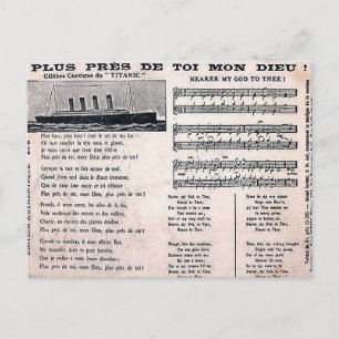 Alte Postkarte - "Titanic" Hymne