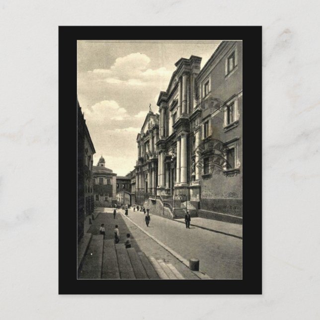 Alte Postkarte, Via Crociferi, Catania, Sizilien Postkarte (Vorderseite)