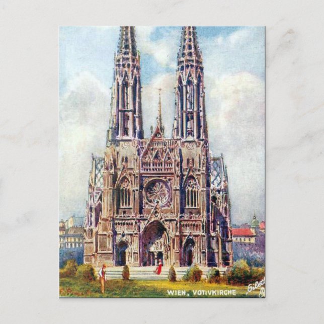 Alte Postkarte - Votivkirche, Wien, Österreich (Vorderseite)