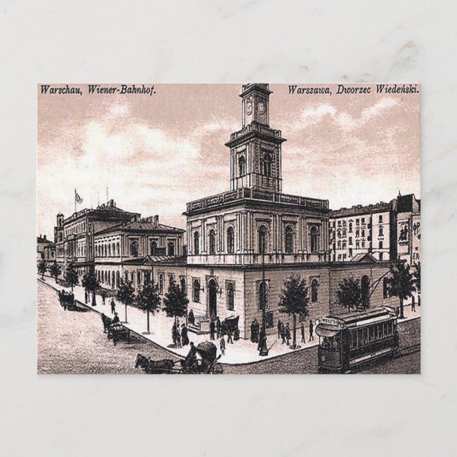 Alte Postkarte - Warschau, Polen (Vorderseite)