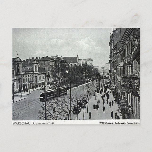 Alte Postkarte - Warschau, Polen (Vorderseite)