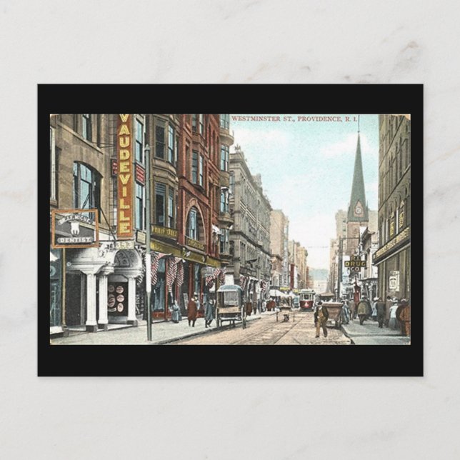 Alte Postkarte - Westminster St, Providence RI (Vorderseite)