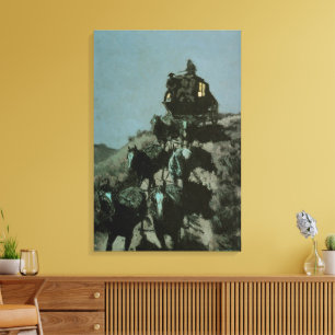 Alte Postkutsche der Plains von Remington Leinwanddruck