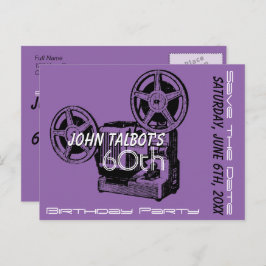 Alte Projektor 60. Geburtstagsparty Save the Date Ankündigungspostkarte