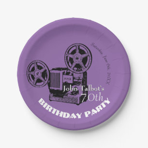Alte Projektor 70. Geburtstagsparty Paper Plate Pappteller