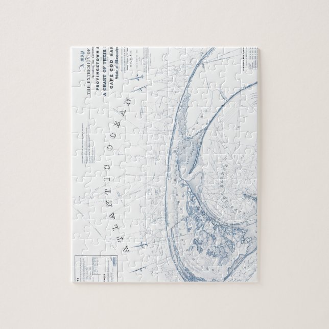 Alte Provincetown Cape Cod Karte Puzzle (Vertikal)