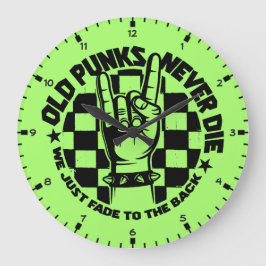 Alte PUNKS Die nie Punk Rock Music Legende Custom Große Wanduhr