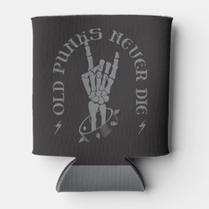 Alte Punks Die nie Skeleton Rock auf gotisch Dosenkühler