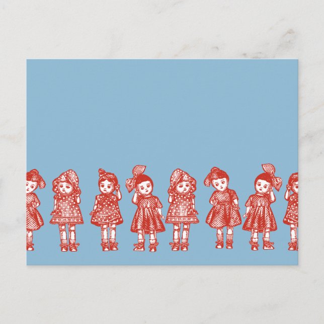 Alte Puppen Postkarte (Vorderseite)