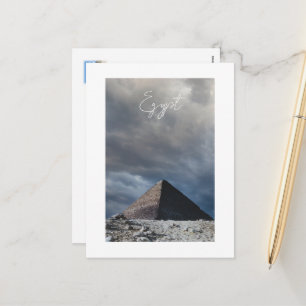 Alte Pyramide mit stürmischem Himmel, Ägypten Feiertagspostkarte