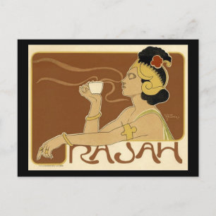 Alte Rajah-Kaffee-Werbung Postkarte