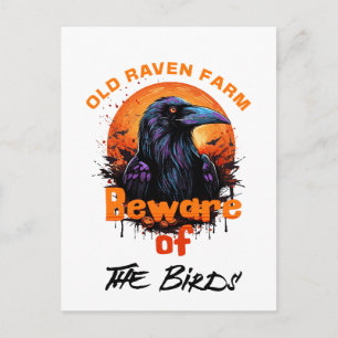 Alte Raven Farm Vorsicht vor den Vögeln Spooky Postkarte