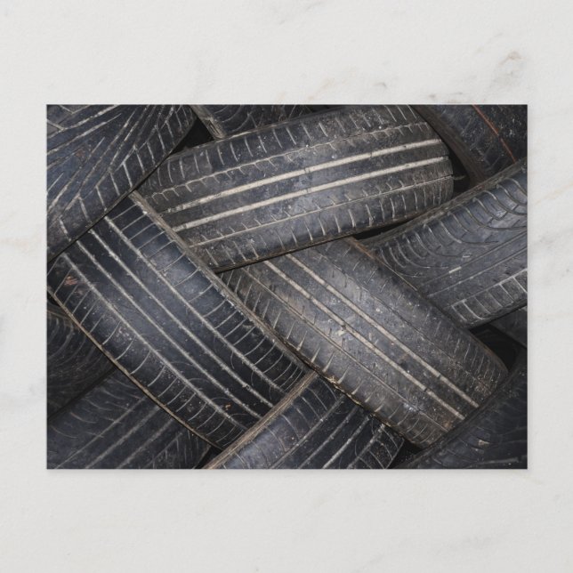 Alte Reifen zum Recycle Postkarte (Vorderseite)