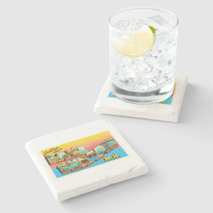 Alte Reise-Andenken See Sunapee New Hampshire-NH Steinuntersetzer