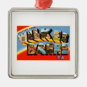Alte Reise-Andenken Wilkes Barre-Pennsylvania PAs Silbernes Ornament