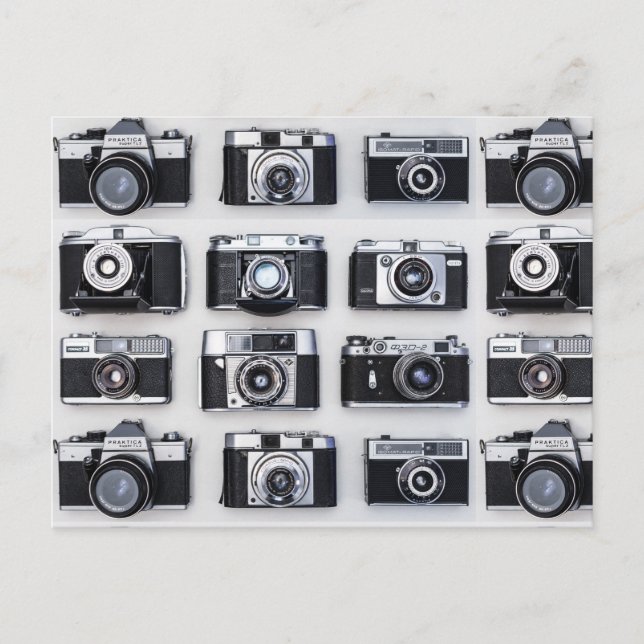 Alte Retro-Kamera-Sammlerfotografen Postkarte (Vorderseite)