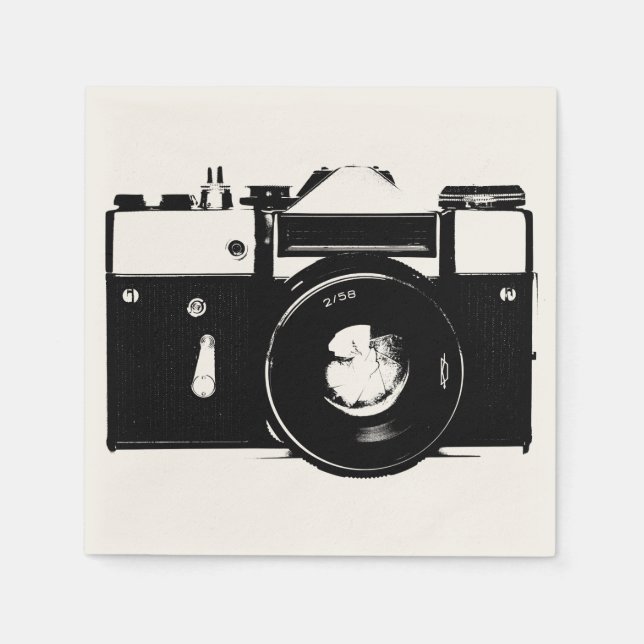Alte Retro-monochrome SLR-Kamera Serviette (Vorderseite)