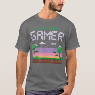 Alte Retro-Schul-Gamer-Geek-Haut-Videospiel-Konsol T-Shirt