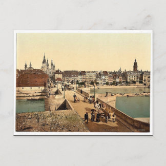 Alte Rheinbrücke (d.h. Alte Main Bridge) und Stadt Postkarte
